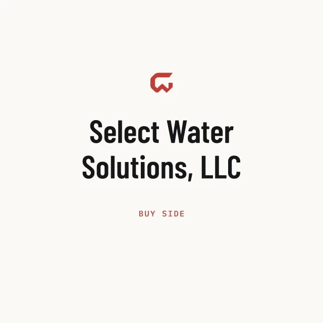 Buy side: Select Water Solutions, LLC