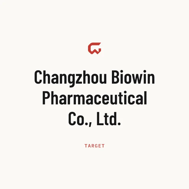 Target: Changzhou Biowin Pharmaceutical Co., Ltd.