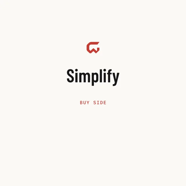 Buy side: Simplify