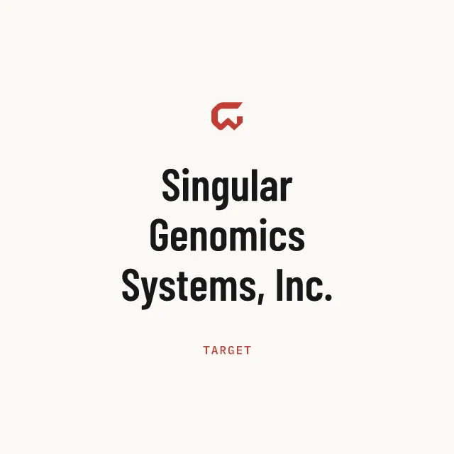 Target: Singular Genomics Systems, Inc.