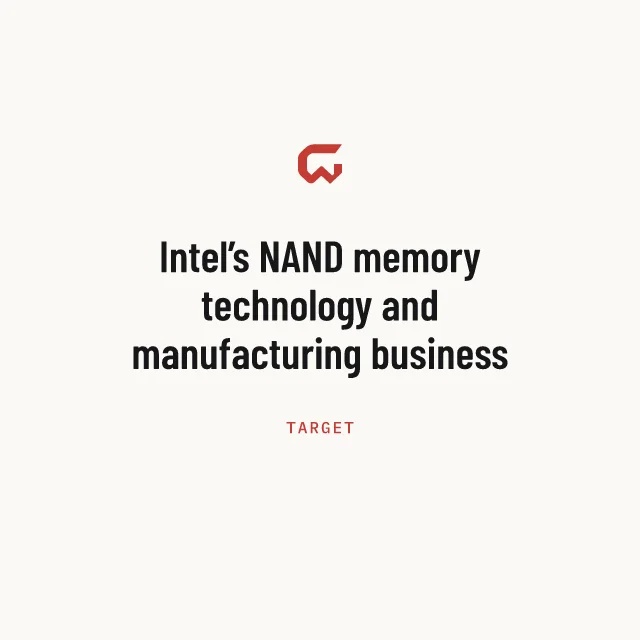 Target: Intel’s NAND memory technology and manufacturing business