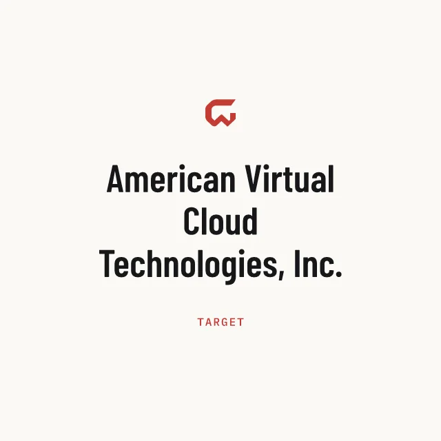 Target: American Virtual Cloud Technologies, Inc.