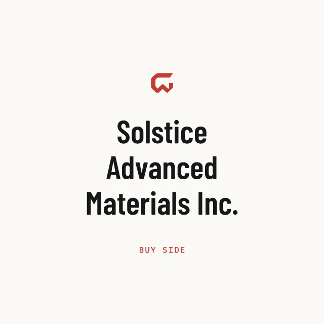 Buy side: Solstice Advanced Materials Inc.