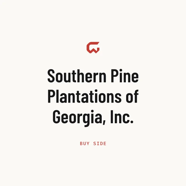 Buy side: Southern Pine Plantations of Georgia, Inc.