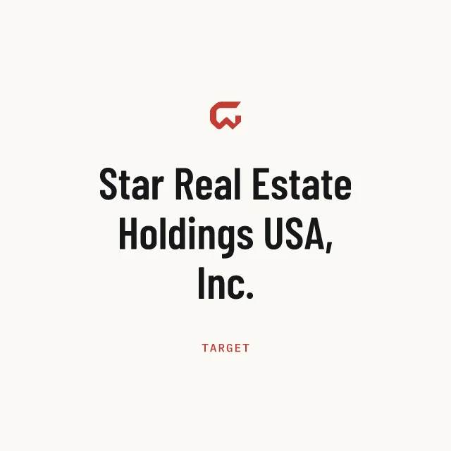 Target: Star Real Estate Holdings USA, Inc.