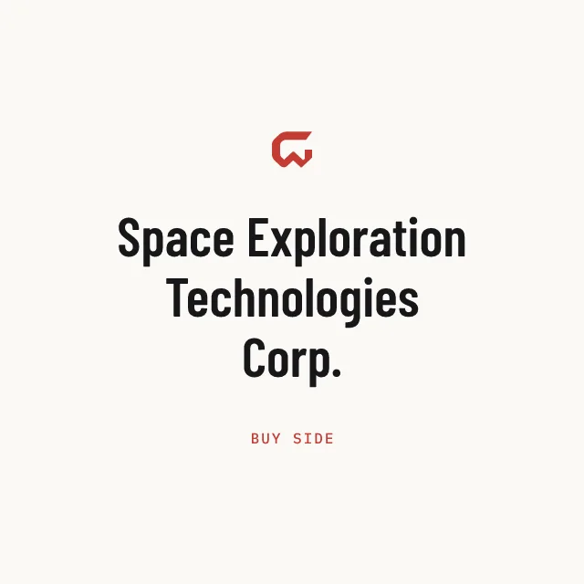 Buy side: Space Exploration Technologies Corp.