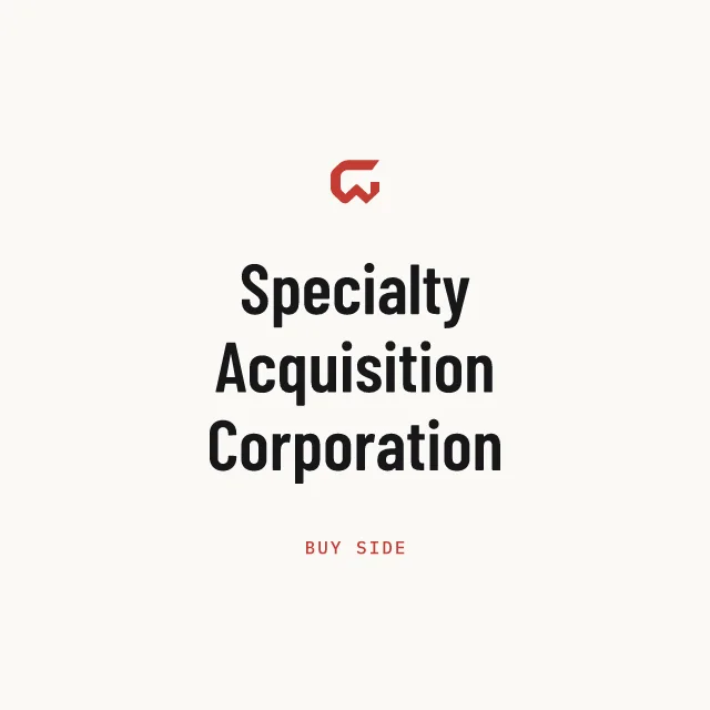 Buy side: Specialty Acquisition Corporation