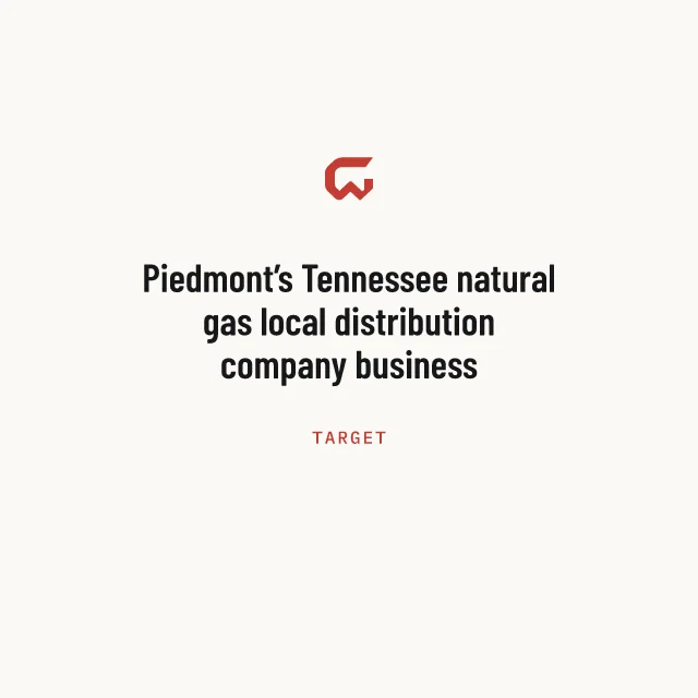Target: Piedmont’s Tennessee natural gas local distribution company business