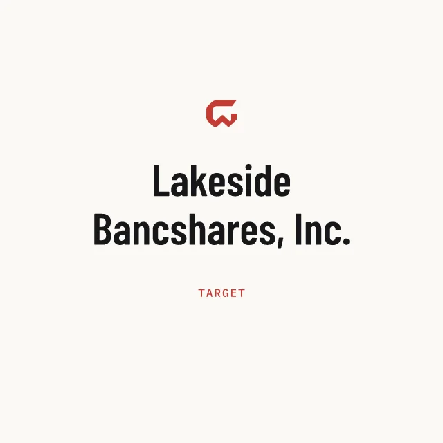 Target: Lakeside Bancshares, Inc.