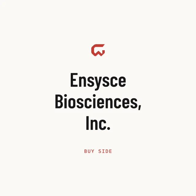 Buy side: Ensysce Biosciences, Inc.
