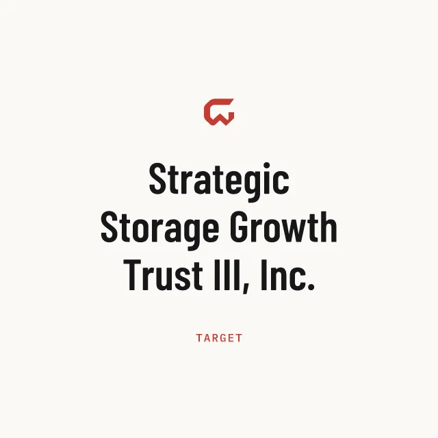 Target: Strategic Storage Growth Trust III, Inc.