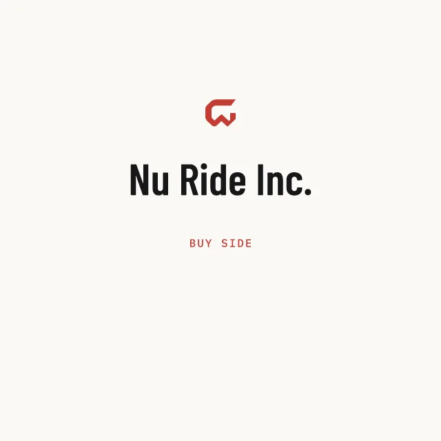 Buy side: Nu Ride Inc.