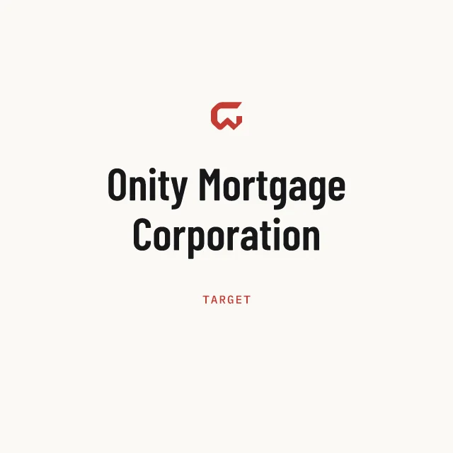 Target: Onity Mortgage Corporation