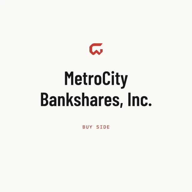 Buy side: MetroCity Bankshares, Inc.