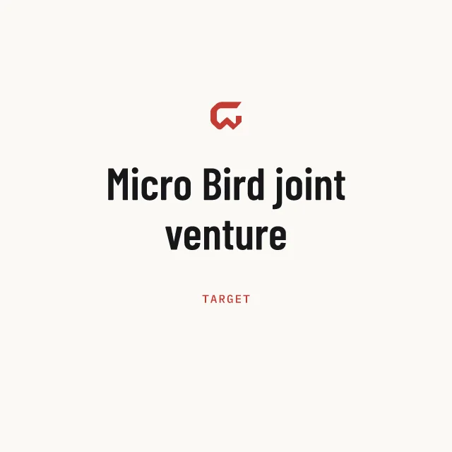 Target: Micro Bird joint venture