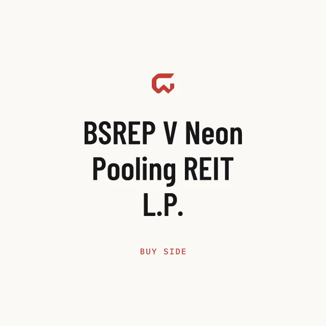 Buy side: BSREP V Neon Pooling REIT L.P.