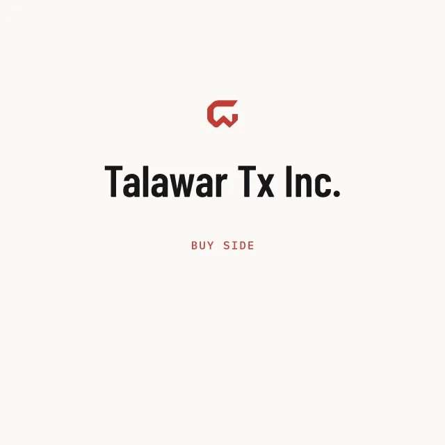Buy side: Talawar Tx Inc.