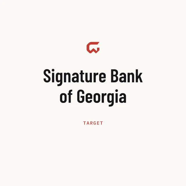Target: Signature Bank of Georgia