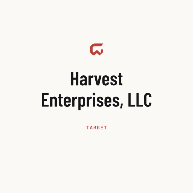 Target: Harvest Enterprises, LLC