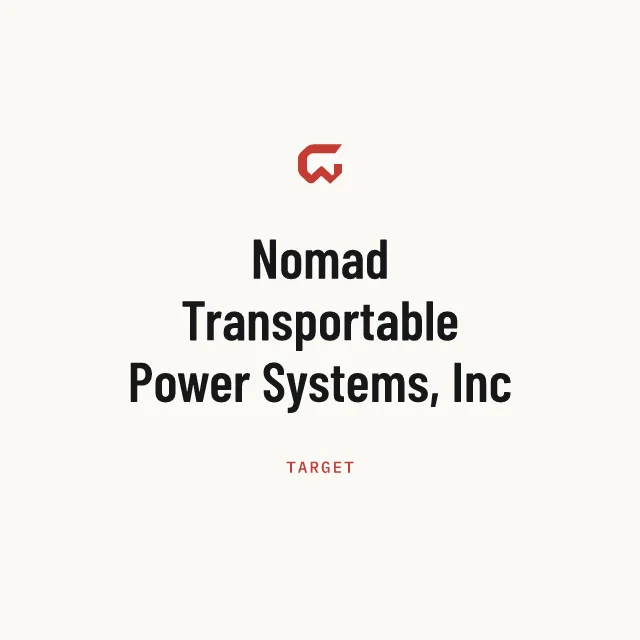 Target: Nomad Transportable Power Systems, Inc
