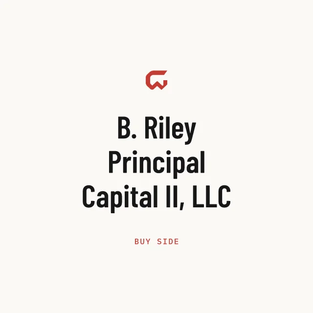Buy side: B. Riley Principal Capital II, LLC