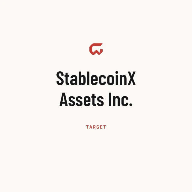 Target: StablecoinX Assets Inc.
