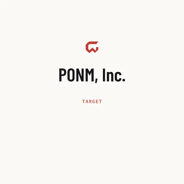 Target: PONM, Inc.