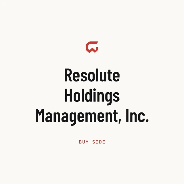 Buy side: Resolute Holdings Management, Inc.