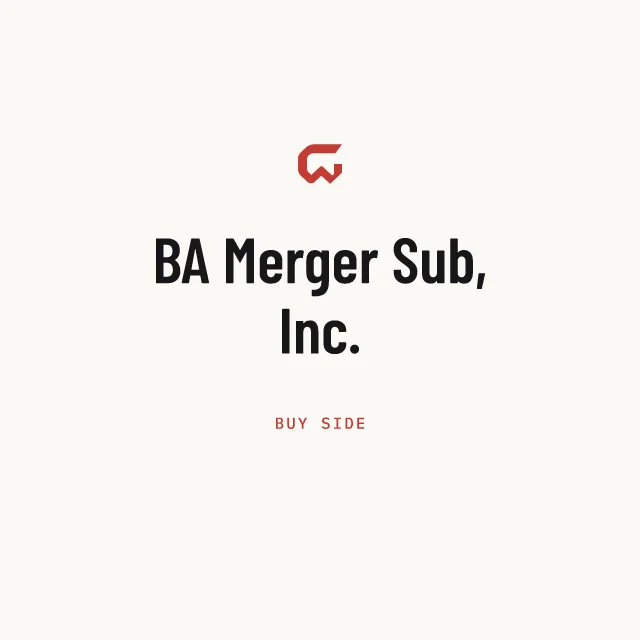 Buy side: BA Merger Sub, Inc.