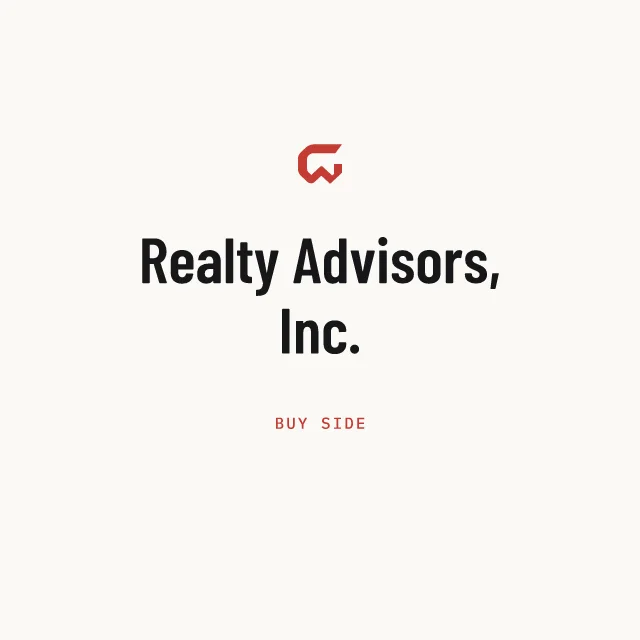 Buy side: Realty Advisors, Inc.