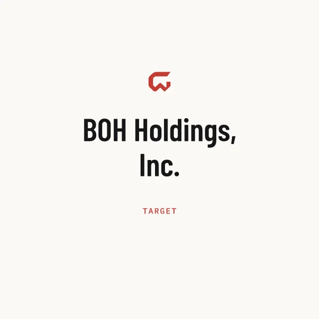 Target: BOH Holdings, Inc.