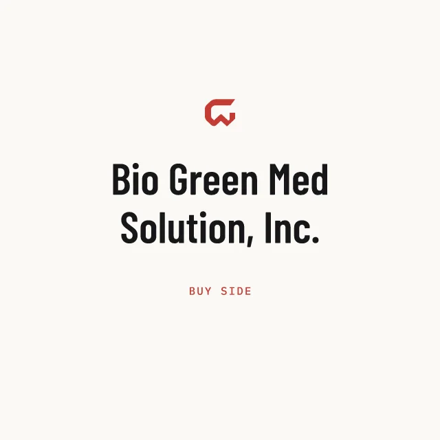 Buy side: Bio Green Med Solution, Inc.