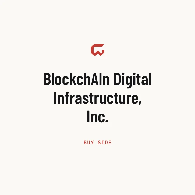 Buy side: BlockchAIn Digital Infrastructure, Inc.