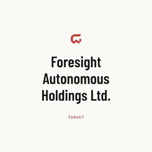 Target: Foresight Autonomous Holdings Ltd.