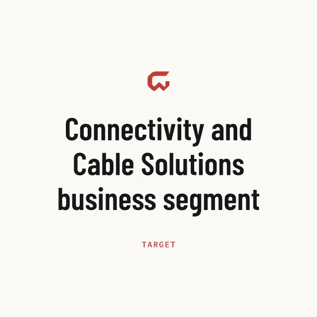Target: Connectivity and Cable Solutions business segment