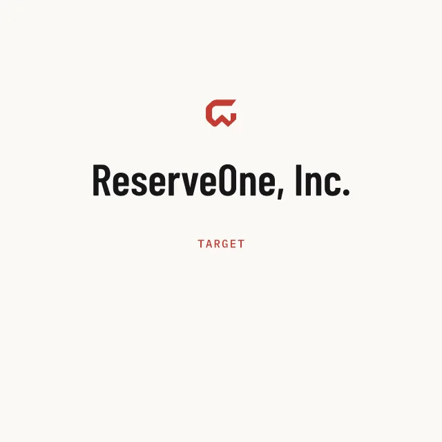 Target: ReserveOne, Inc.