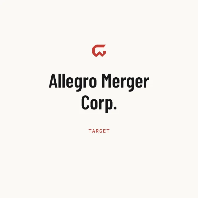 Target: Allegro Merger Corp.