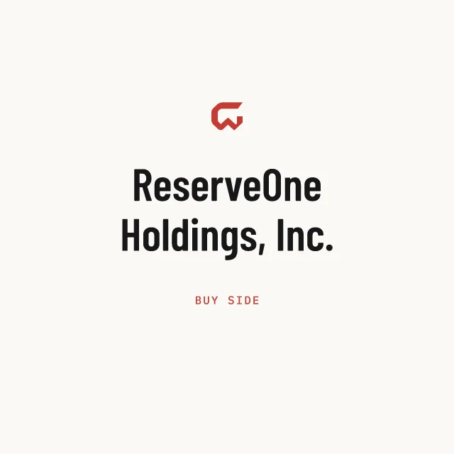 Buy side: ReserveOne Holdings, Inc.