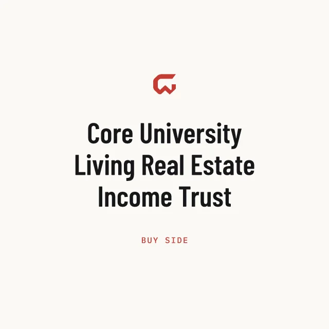 Buy side: Core University Living Real Estate Income Trust