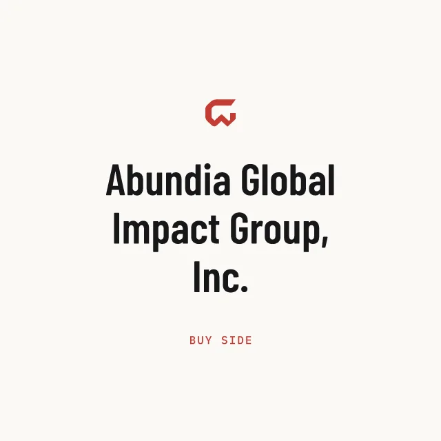 Buy side: Abundia Global Impact Group, Inc.