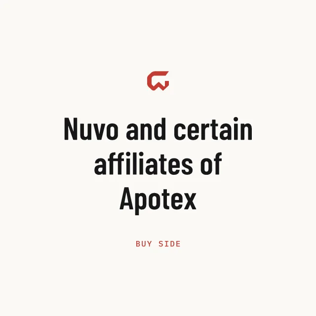 Buy side: Nuvo and certain affiliates of Apotex