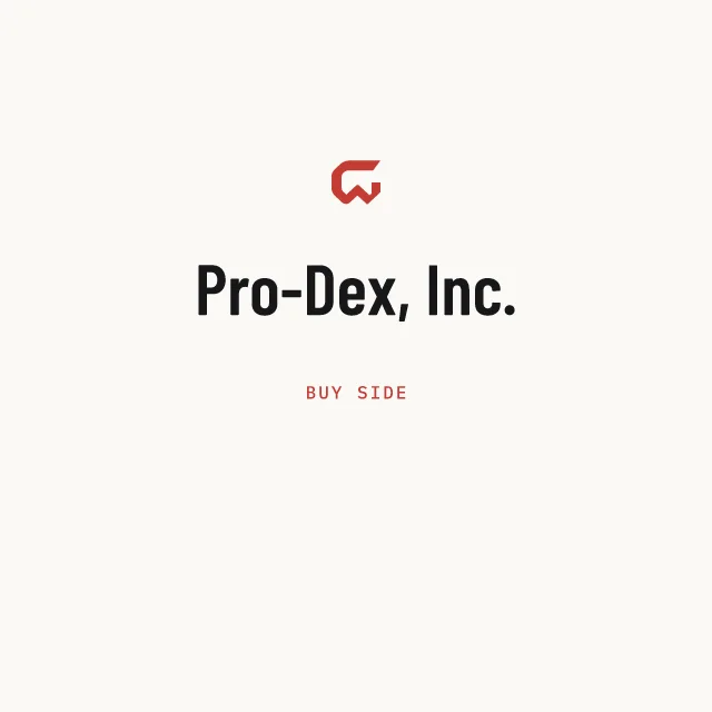 Buy side: Pro-Dex, Inc.