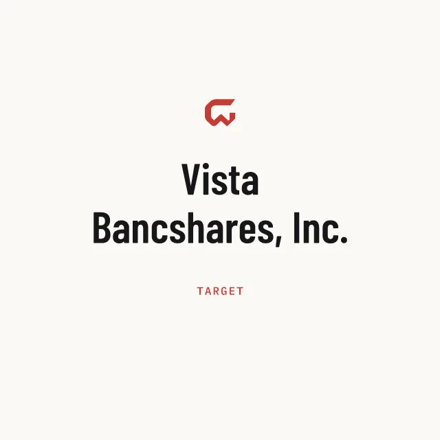 Target: Vista Bancshares, Inc.