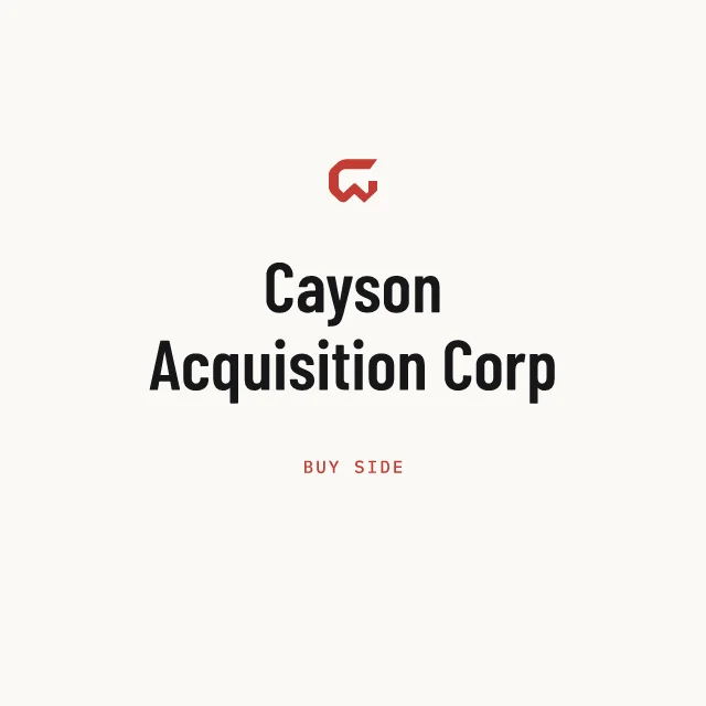 Buy side: Cayson Acquisition Corp