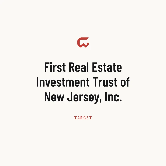 Target: First Real Estate Investment Trust of New Jersey, Inc.