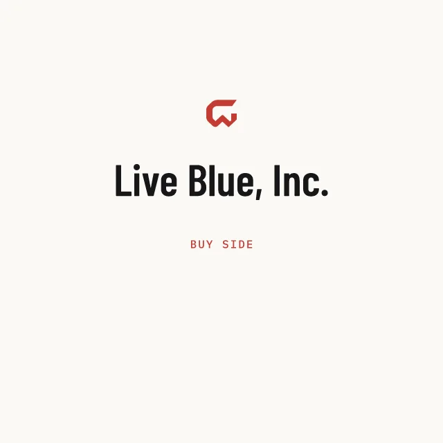 Buy side: Live Blue, Inc.