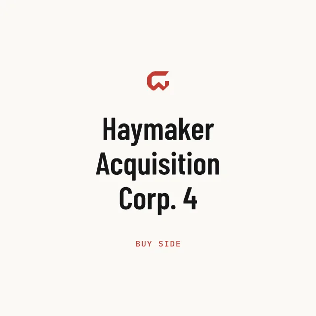 Buy side: Haymaker Acquisition Corp. 4