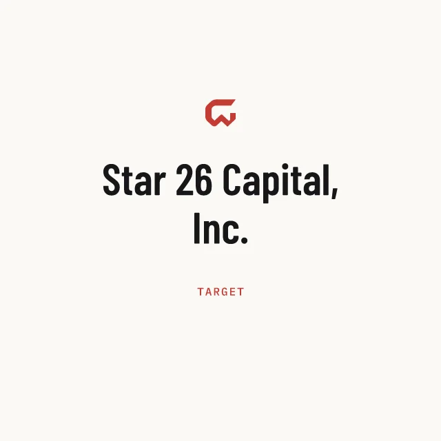 Target: Star 26 Capital, Inc.