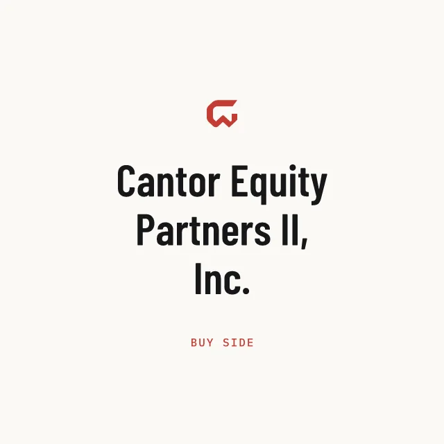 Buy side: Cantor Equity Partners II, Inc.