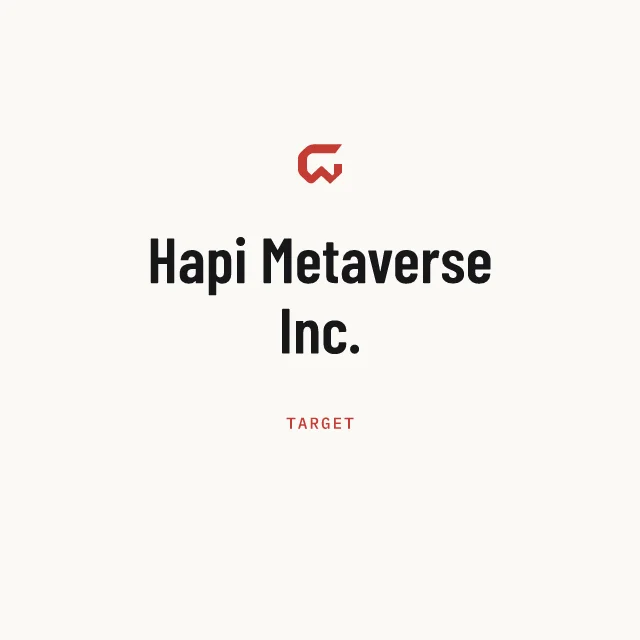 Target: Hapi Metaverse Inc.